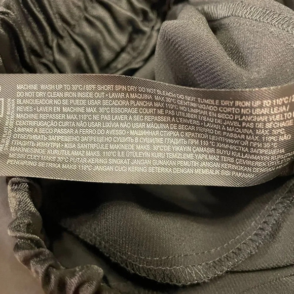 MNG MANGO Bright Elastic Waist Satin Pants in Black - Picture 12 of 13